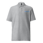 A HR ClassicEdge Polo shirt on a white background, featuring a two-button placket and collar, with the logo "hasty rank" embroidered in blue on the left chest area.
